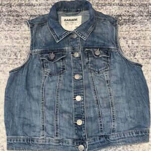 GARAGE Denim Vest – Classic Fit – Medium Blue Wash – Size M